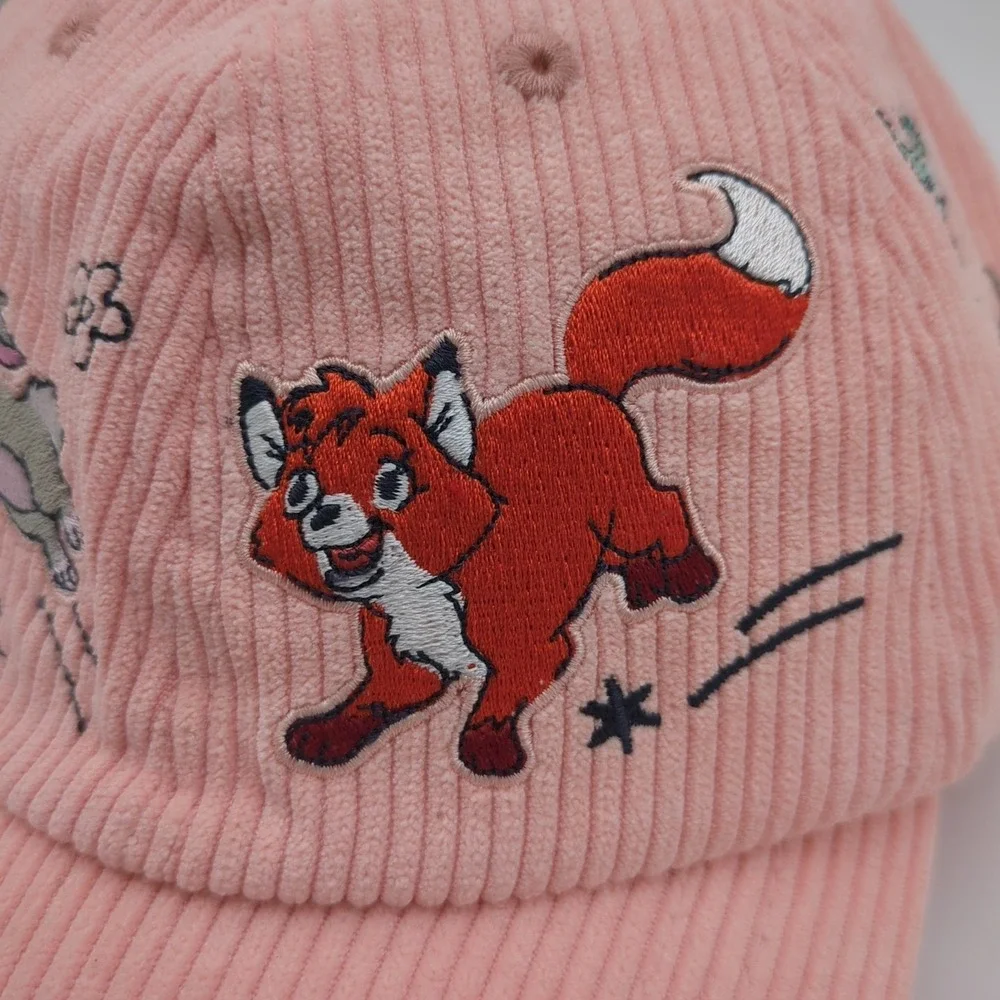 Disney Critters Corduroy Hat Cap Strapback Pink Peach Adjustable Tod Thumper